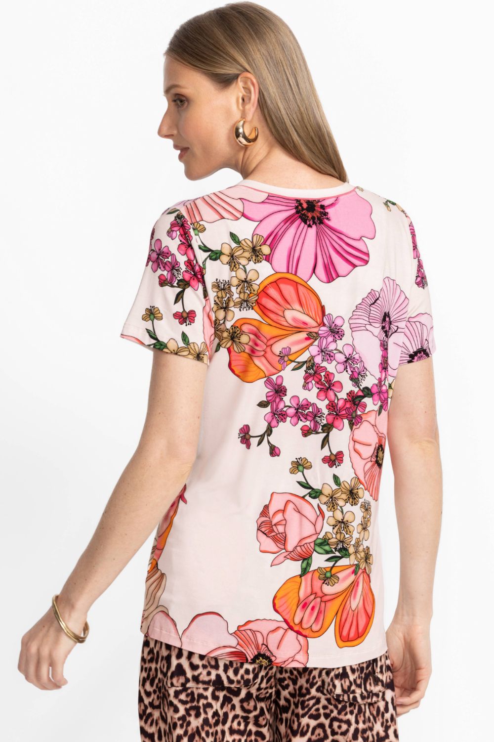 Johnny Was - The Janie Favourite Short Sleeve Henley Tee | Rosabelia - Top - Silvermaple Boutique