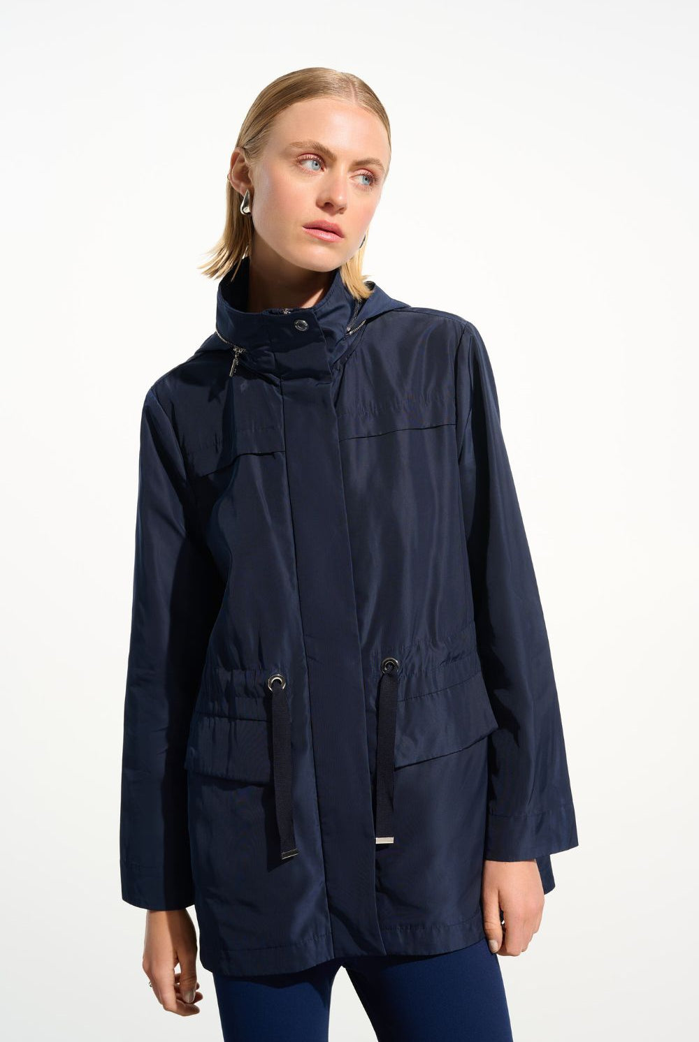 Joseph Ribkoff - Joseph Ribkoff Anorak With Hidden Hood | Indigo - Jacket - Silvermaple Boutique