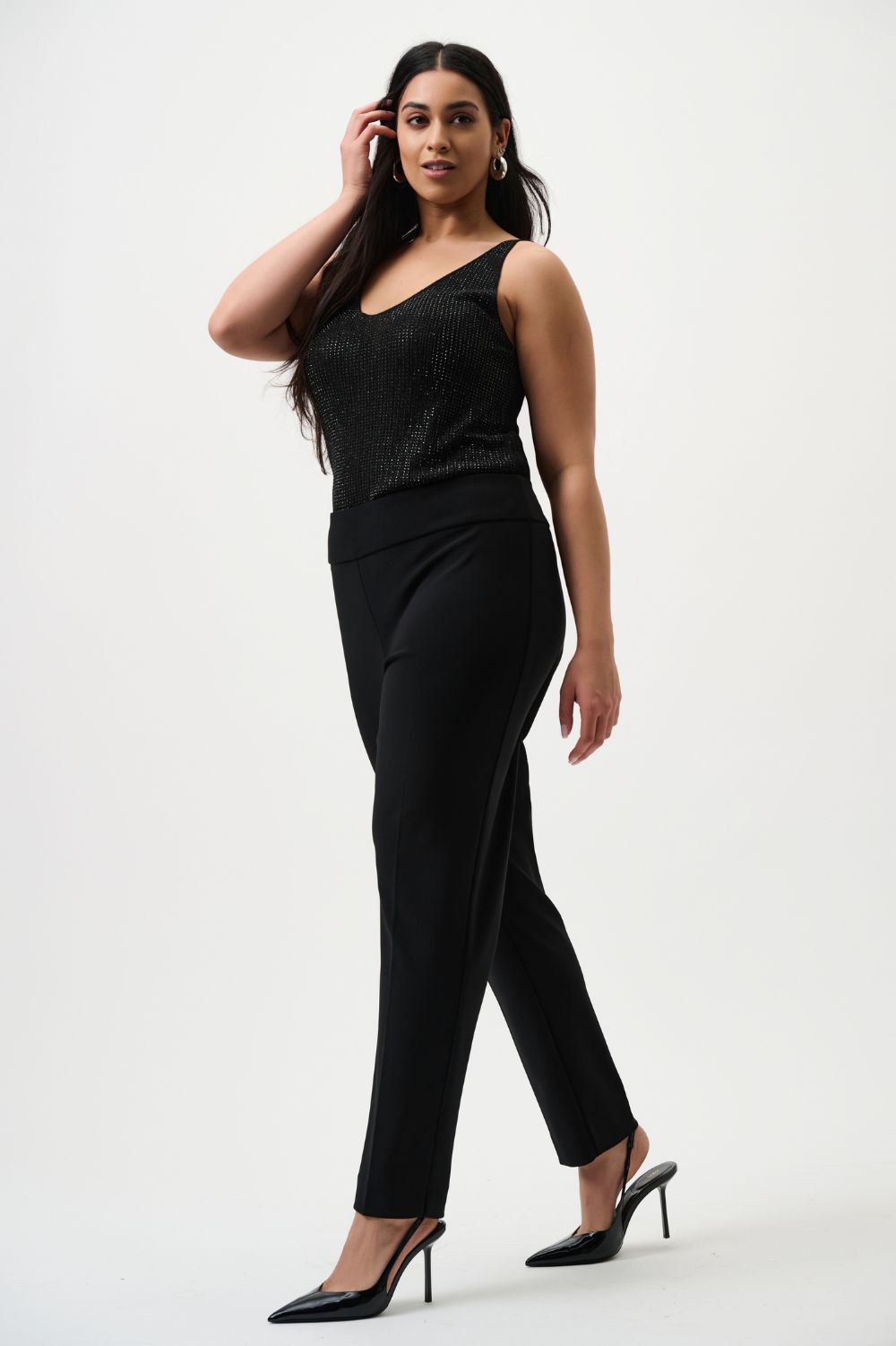 Joseph Ribkoff - Joseph Ribkoff Classic Tailored Slim Pant | Black - Pants - Silvermaple Boutique