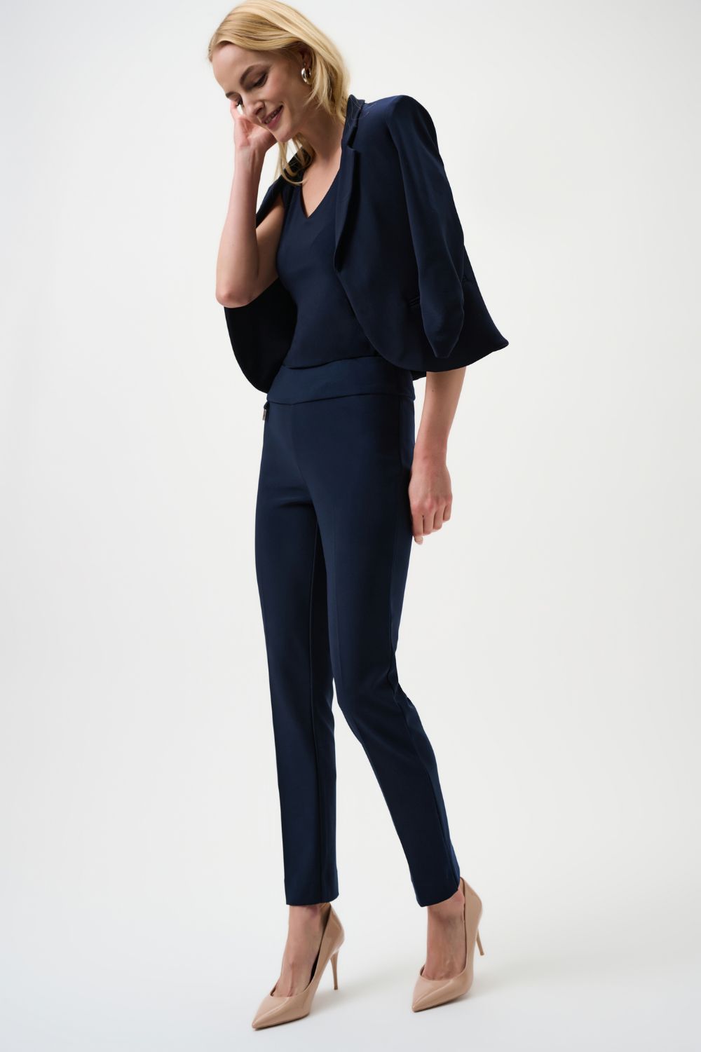 Joseph Ribkoff - Joseph Ribkoff Classic Tailored Slim Pant | Midnight Blue - Pants - Silvermaple Boutique