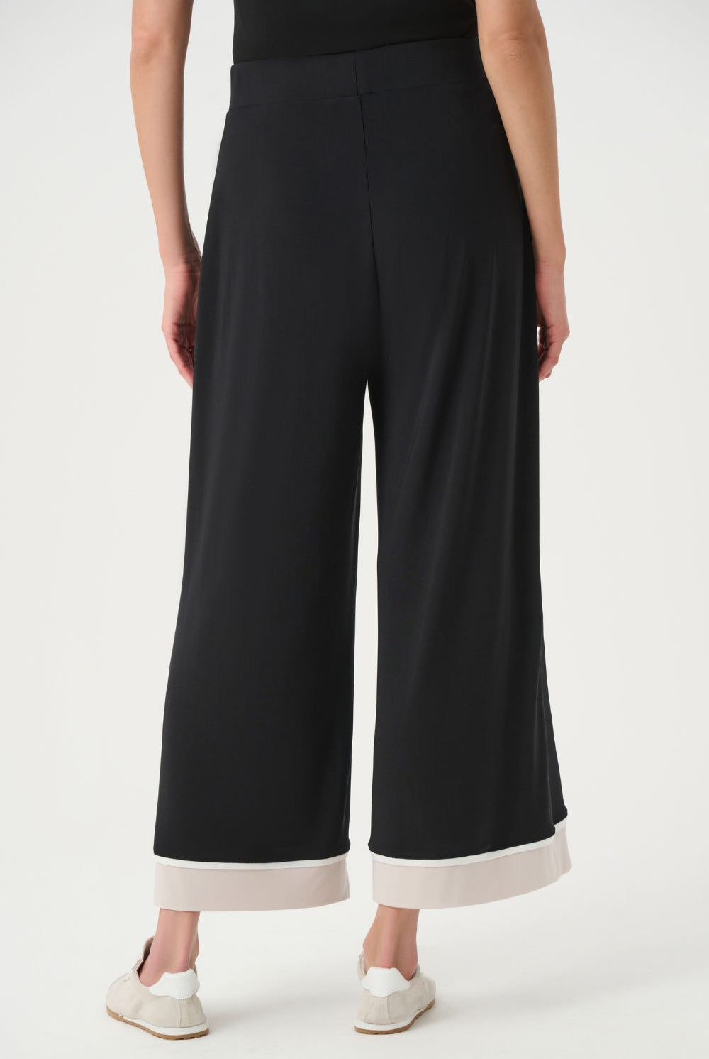 Joseph Ribkoff - Joseph Ribkoff Colorblock Culotte Pants | Black/Moonstone - Pants - Silvermaple Boutique