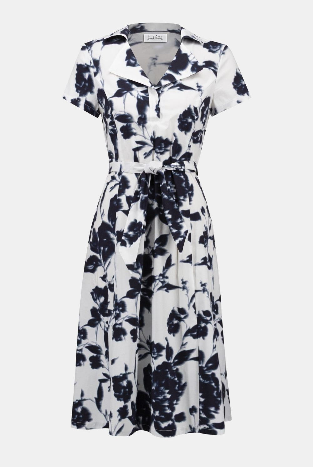 Joseph Ribkoff - Joseph Ribkoff Floral Fit & Flare Shirt Dress | Midnight/Vanilla - Dress - Silvermaple Boutique
