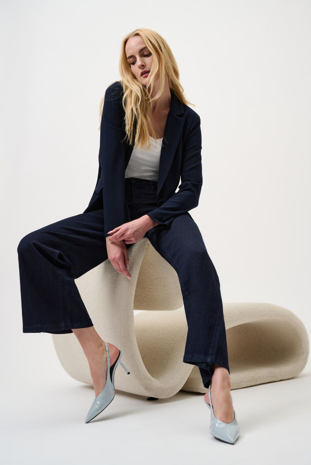 Joseph Ribkoff - Joseph Ribkoff Goldie Classic Wide-Leg Jeans | Dark Denim - Jeans - Silvermaple Boutique