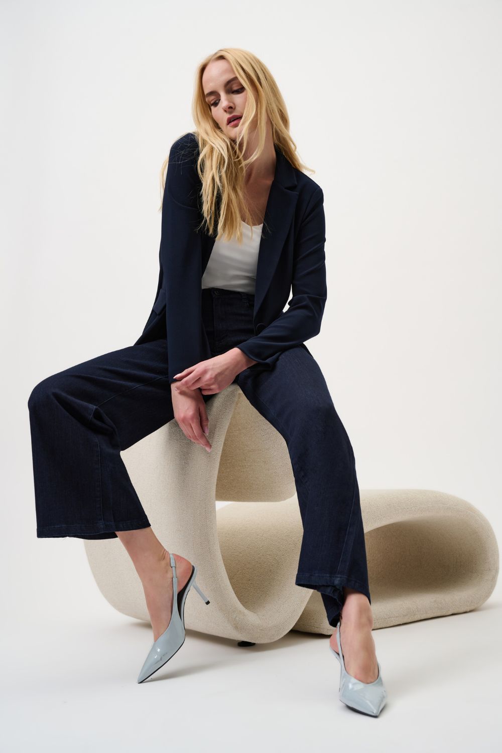 Joseph Ribkoff - Joseph Ribkoff Goldie Classic Wide-Leg Jeans | Dark Denim - Jeans - Silvermaple Boutique