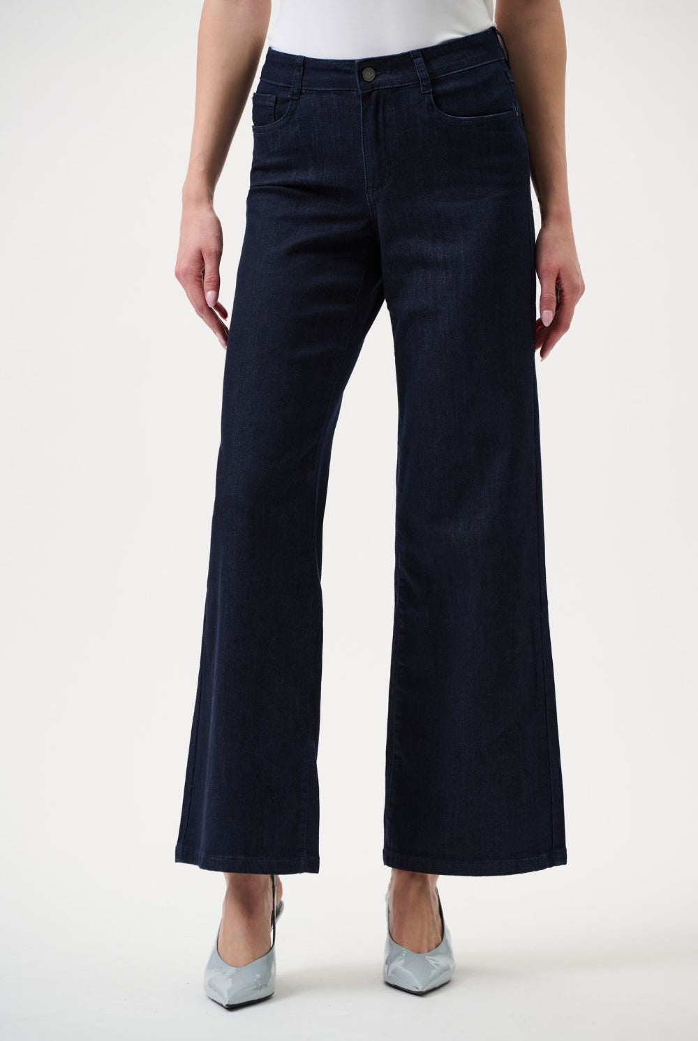 Joseph Ribkoff - Joseph Ribkoff Goldie Classic Wide-Leg Jeans | Dark Denim - Jeans - Silvermaple Boutique