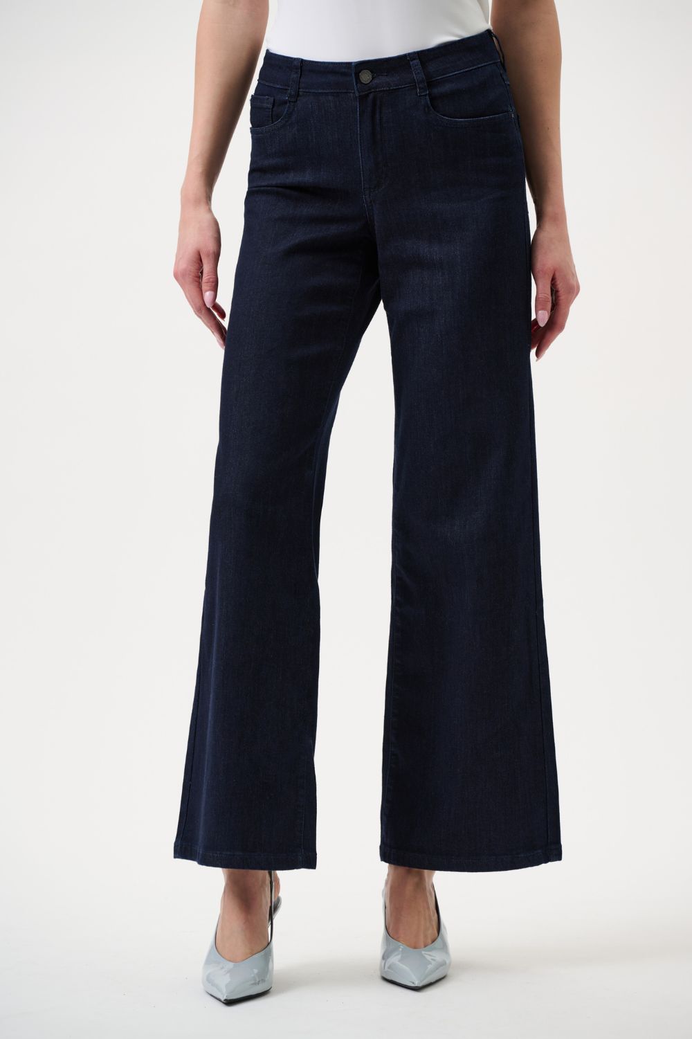 Joseph Ribkoff - Joseph Ribkoff Goldie Classic Wide-Leg Jeans | Dark Denim - Jeans - Silvermaple Boutique