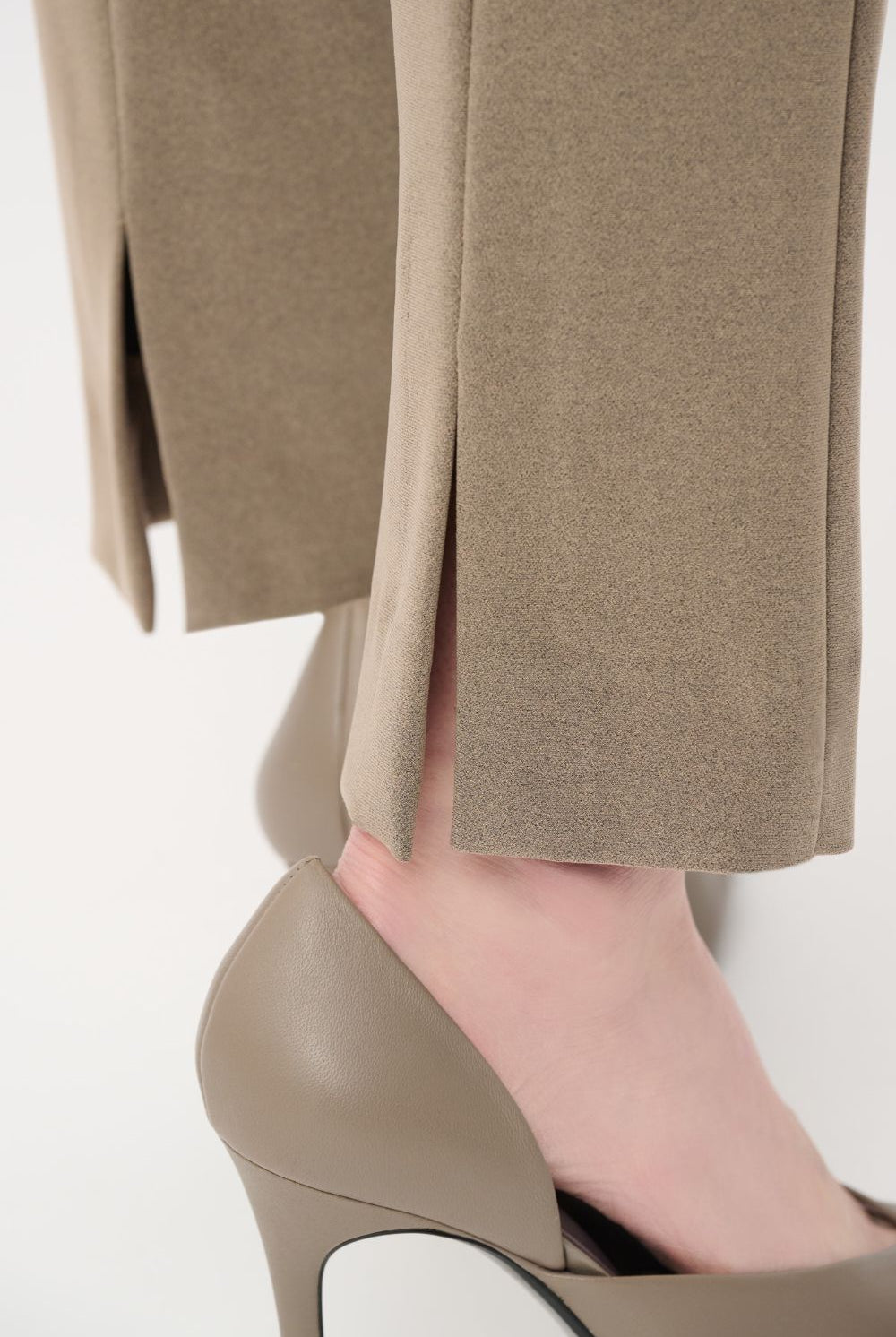Joseph Ribkoff - Joseph Ribkoff Melange Silky Knit Straight Leg Pants | Taupe Melange - Pants - Silvermaple Boutique