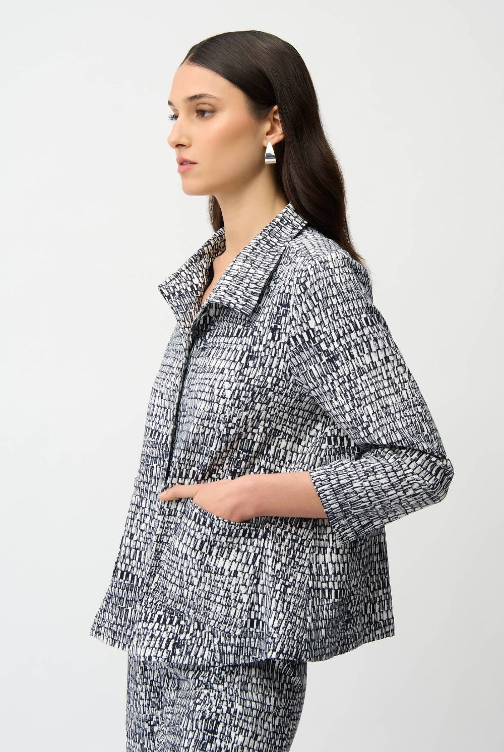 Joseph Ribkoff - Joseph Ribkoff Millennium Trapeze Jacket | Midnight/Vanilla - Jacket - Silvermaple Boutique