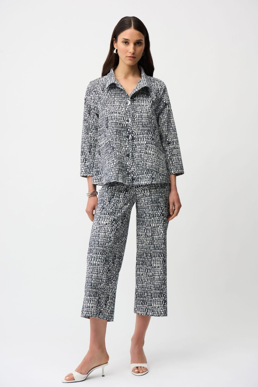 Joseph Ribkoff - Joseph Ribkoff Millennium Trapeze Jacket | Midnight/Vanilla - Jacket - Silvermaple Boutique