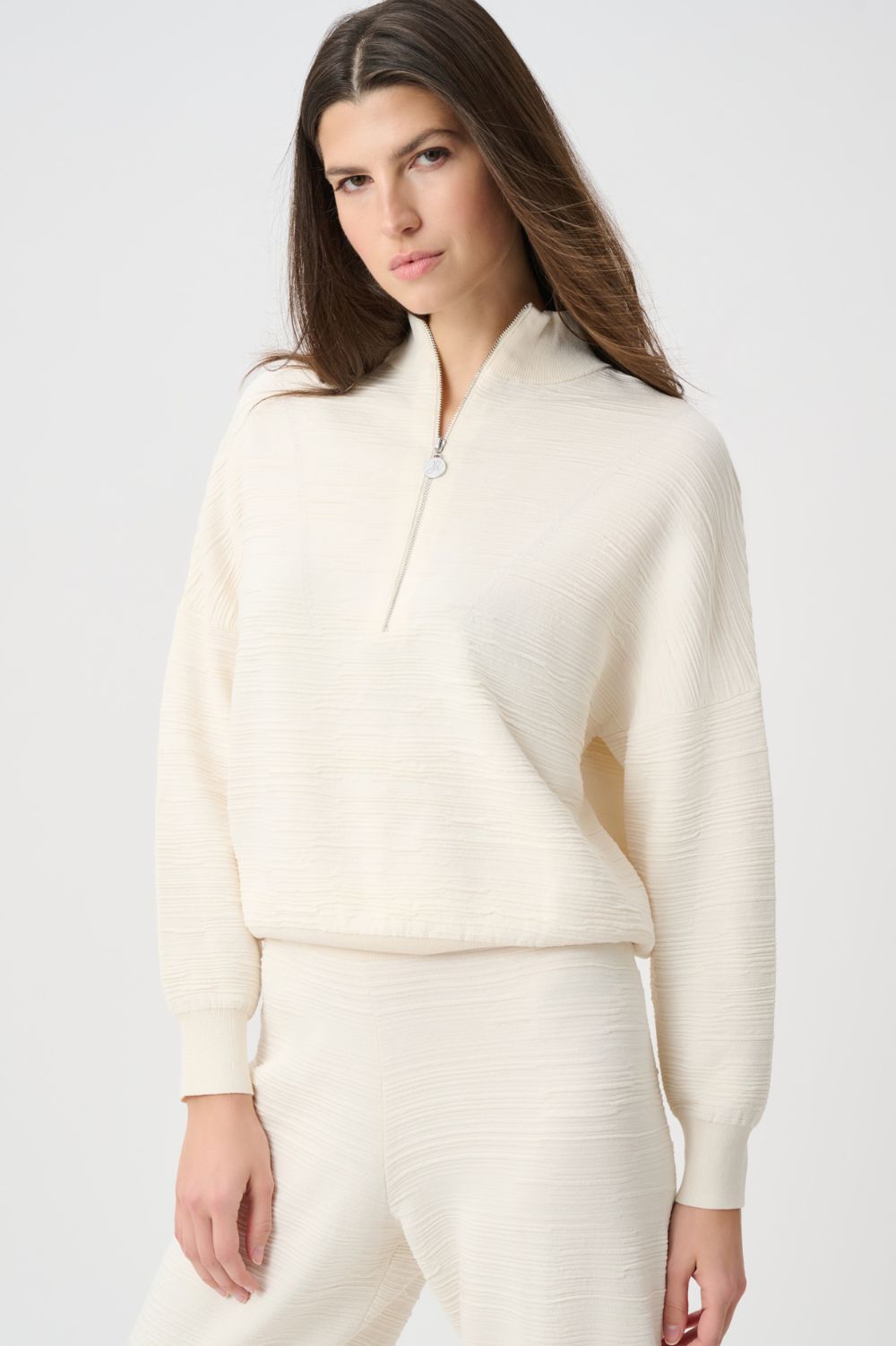 Joseph Ribkoff - Joseph Ribkoff Mock-Neck Cocoon Sweater | Birch - Sweater - Silvermaple Boutique