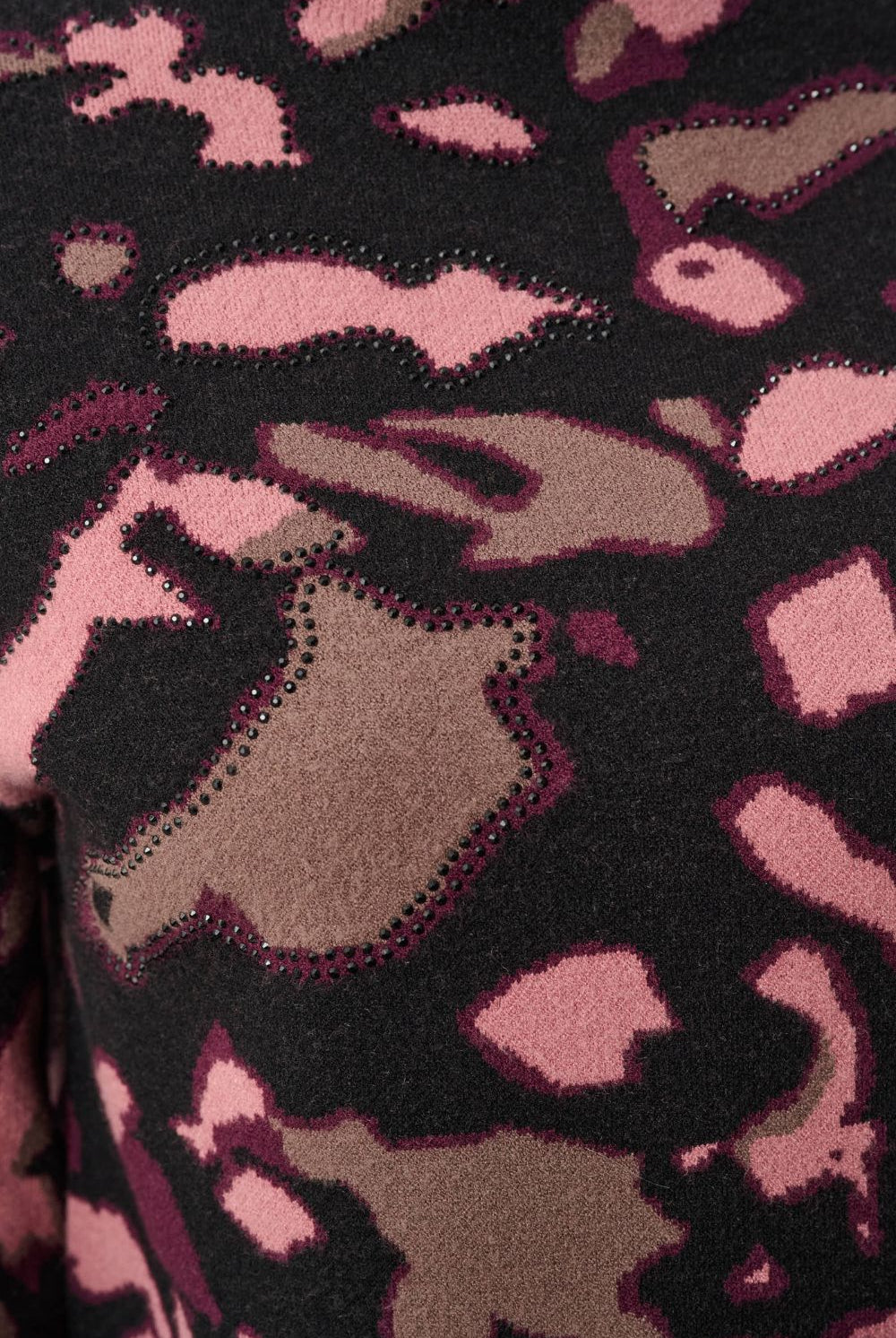 Joseph Ribkoff - Joseph Ribkoff Rhinestone Jacquard Sweater | Black/Multi - Sweater - Silvermaple Boutique