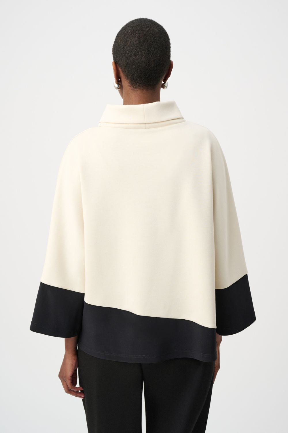 Joseph Ribkoff - Joseph Ribkoff Scuba Jersey Trapeze Top | Birch/Black - Top - Silvermaple Boutique