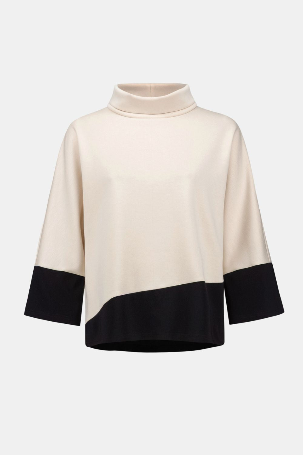 Joseph Ribkoff - Joseph Ribkoff Scuba Jersey Trapeze Top | Birch/Black - Top - Silvermaple Boutique
