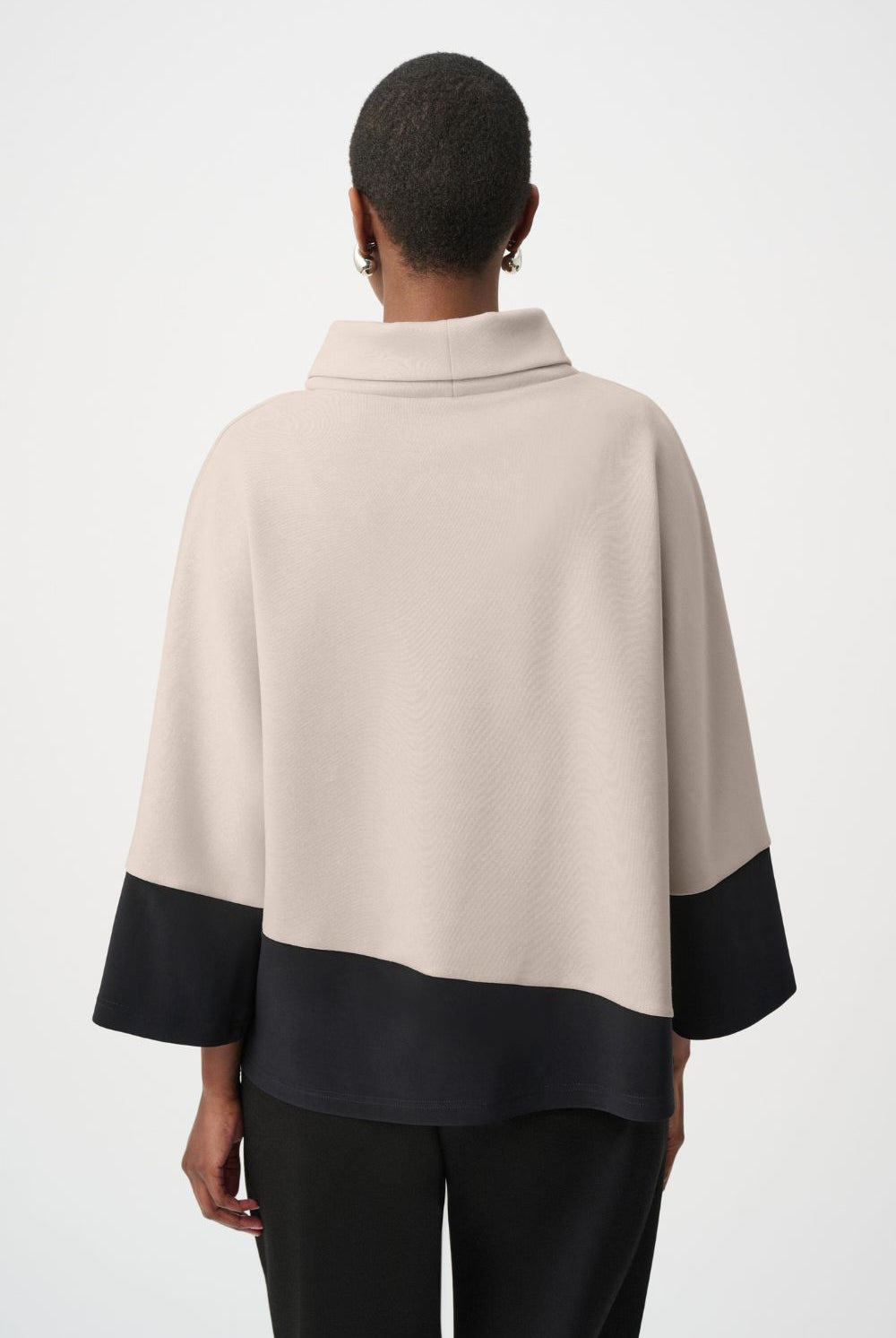 Joseph Ribkoff - Joseph Ribkoff Scuba Jersey Trapeze Top | Mink/Black - Top - Silvermaple Boutique