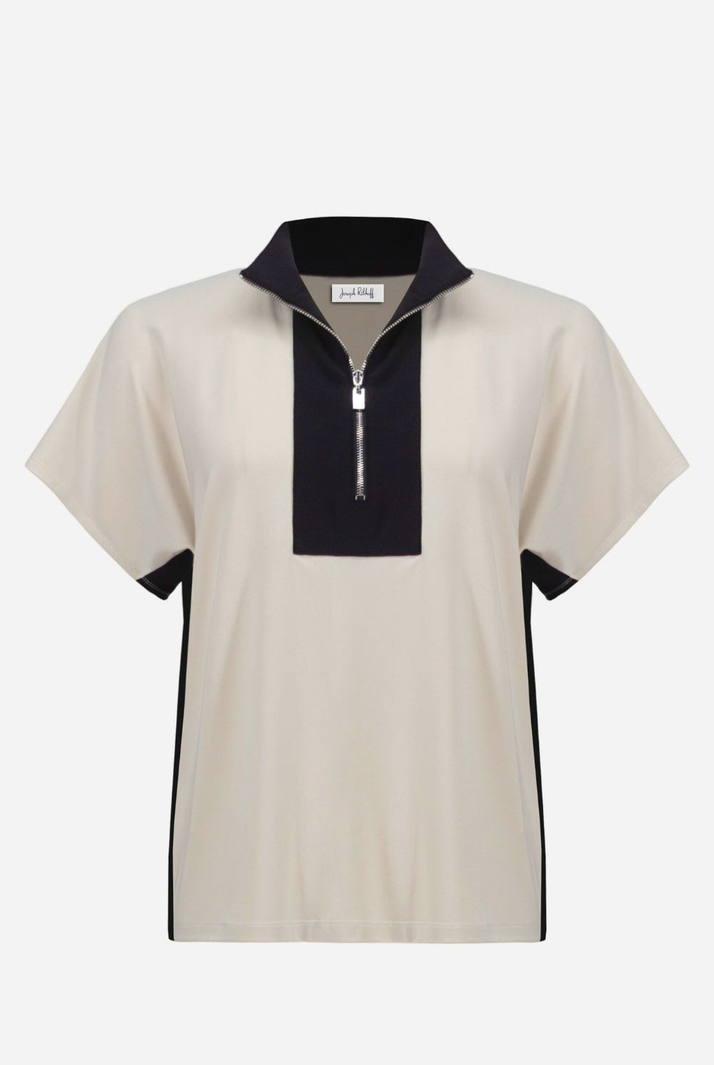 Joseph Ribkoff - Joseph Ribkoff Silky Knit Colour Block Top | Moonstone/Black - Jumper - Silvermaple Boutique
