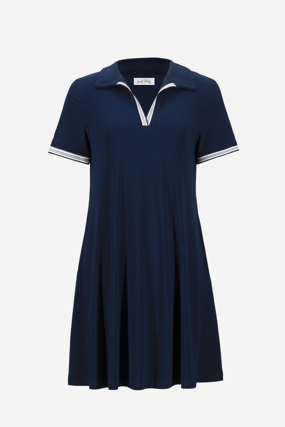 Joseph Ribkoff - Joseph Ribkoff Trapeze Dress With Polo Collar | Indigo - Dress - Silvermaple Boutique
