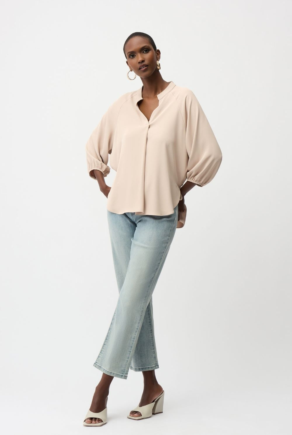 Joseph Ribkoff - Joseph Ribkoff Woven Twill Top | Parchment - Top - Silvermaple Boutique