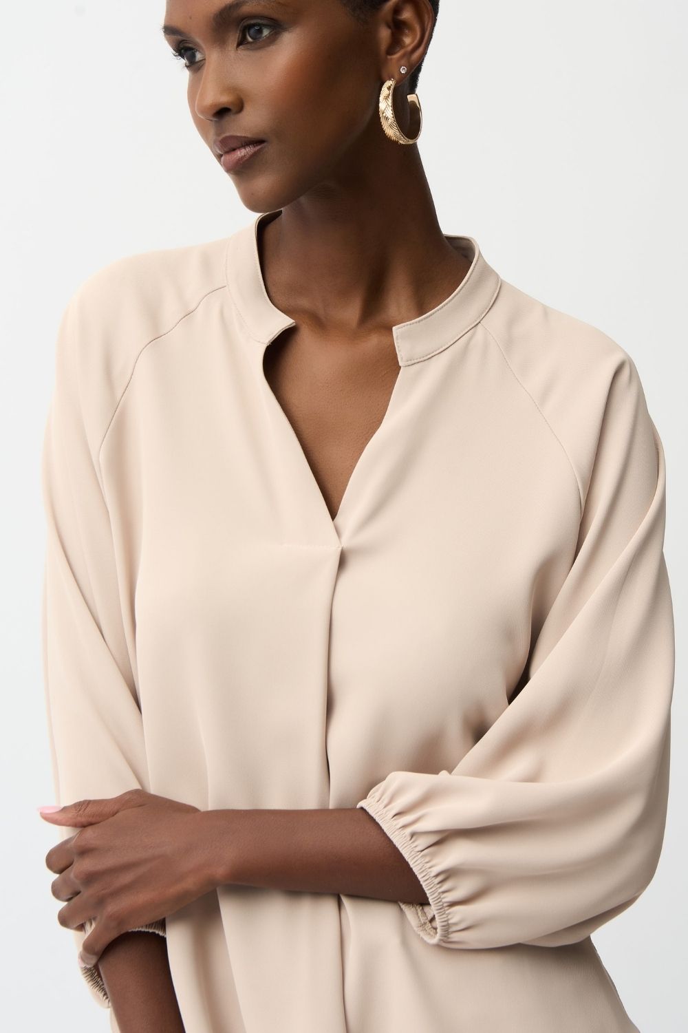 Joseph Ribkoff - Joseph Ribkoff Woven Twill Top | Parchment - Top - Silvermaple Boutique