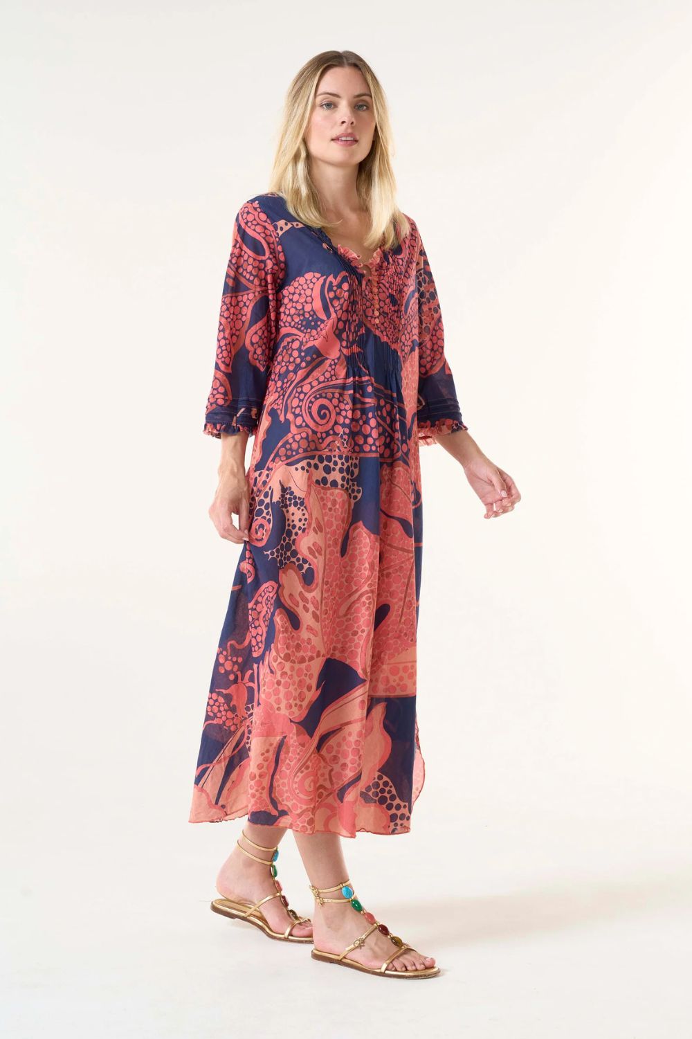 Oneseason - Long Poppy Dress | Portofino | Coral - Dress - Silvermaple Boutique