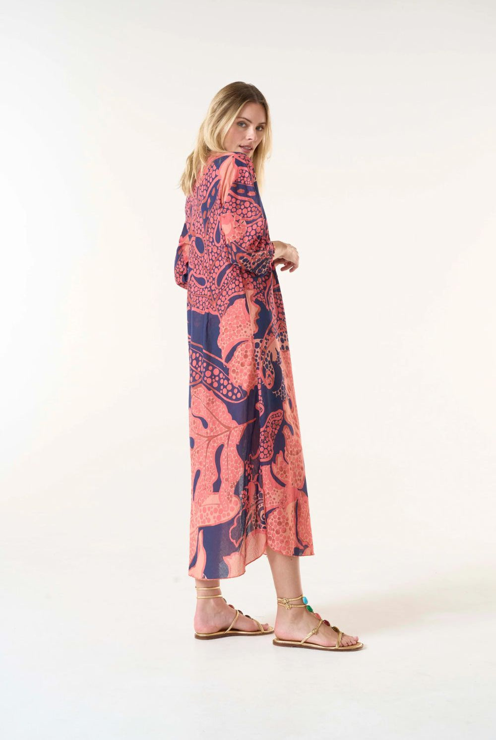 Oneseason - Long Poppy Dress | Portofino | Coral - Dress - Silvermaple Boutique