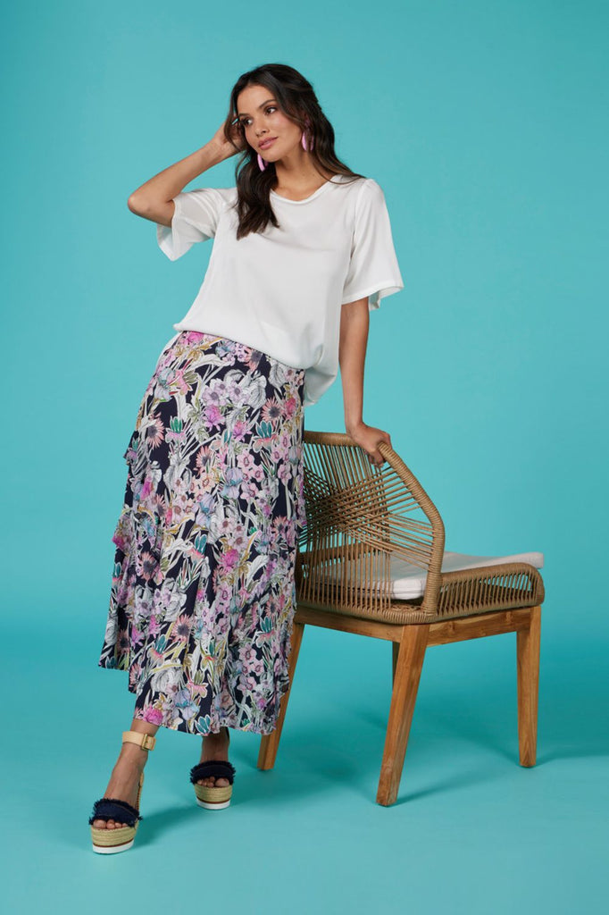 Loobie's Story Decoupage Skirt | Indigo Multi _ Silvermaple Boutique