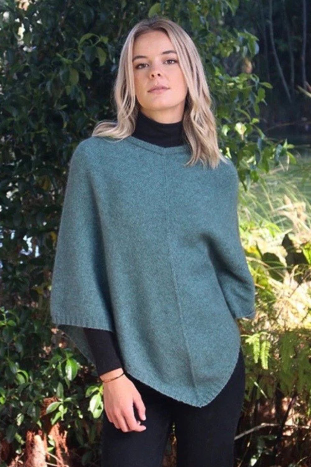 Lothlorian - Lothlorian Plain Possum Merino Poncho | Sage - Scarves & Wraps - Silvermaple Boutique