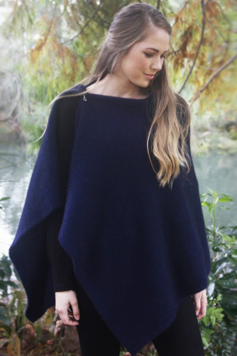 Lothlorian - Lothlorian Zippered Possum Merino Wrap | Midnight - Scarves & Wraps - Silvermaple Boutique