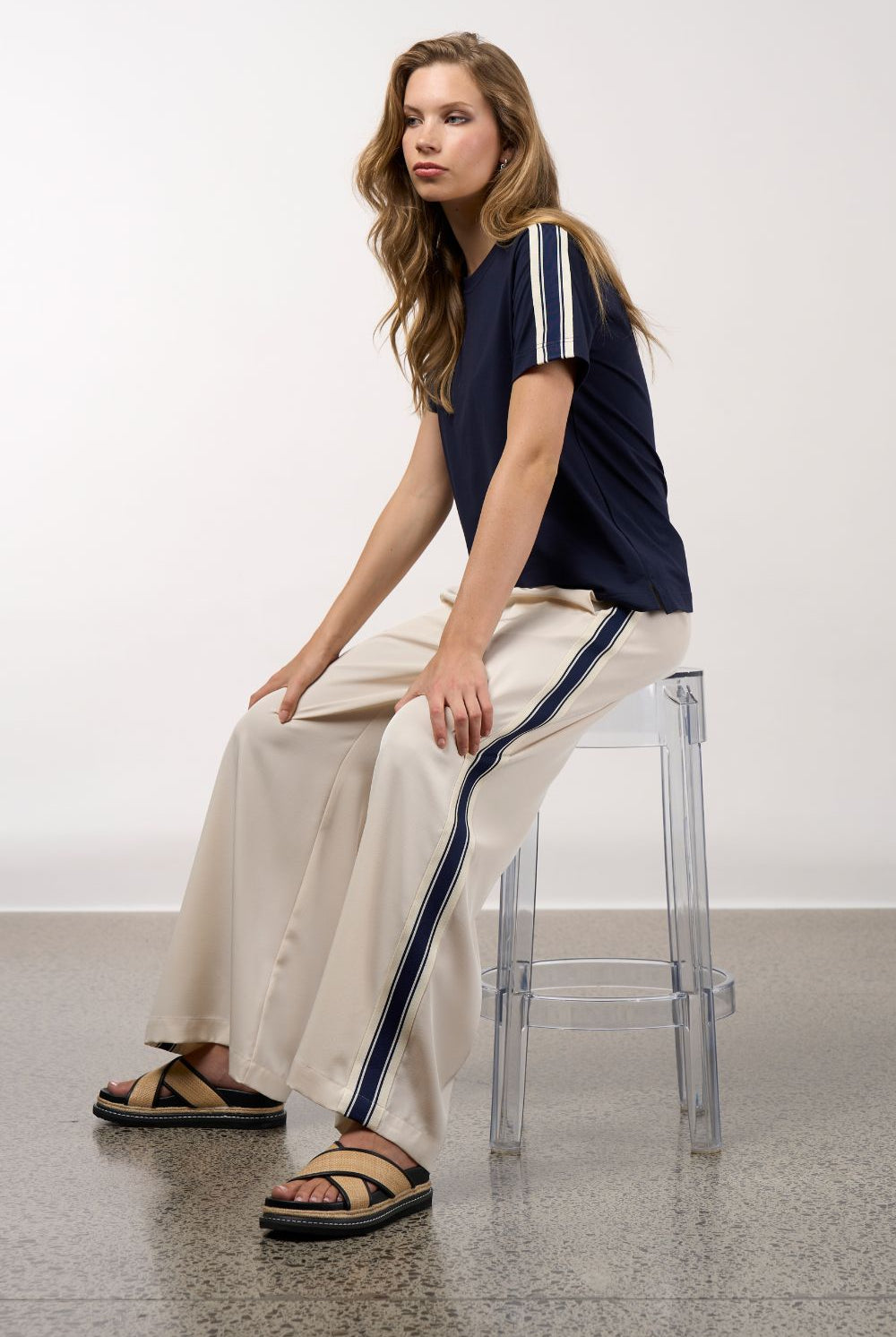 Madly Sweetly - Madly Sweetly Linear Pant | Vanilla - Pants - Silvermaple Boutique