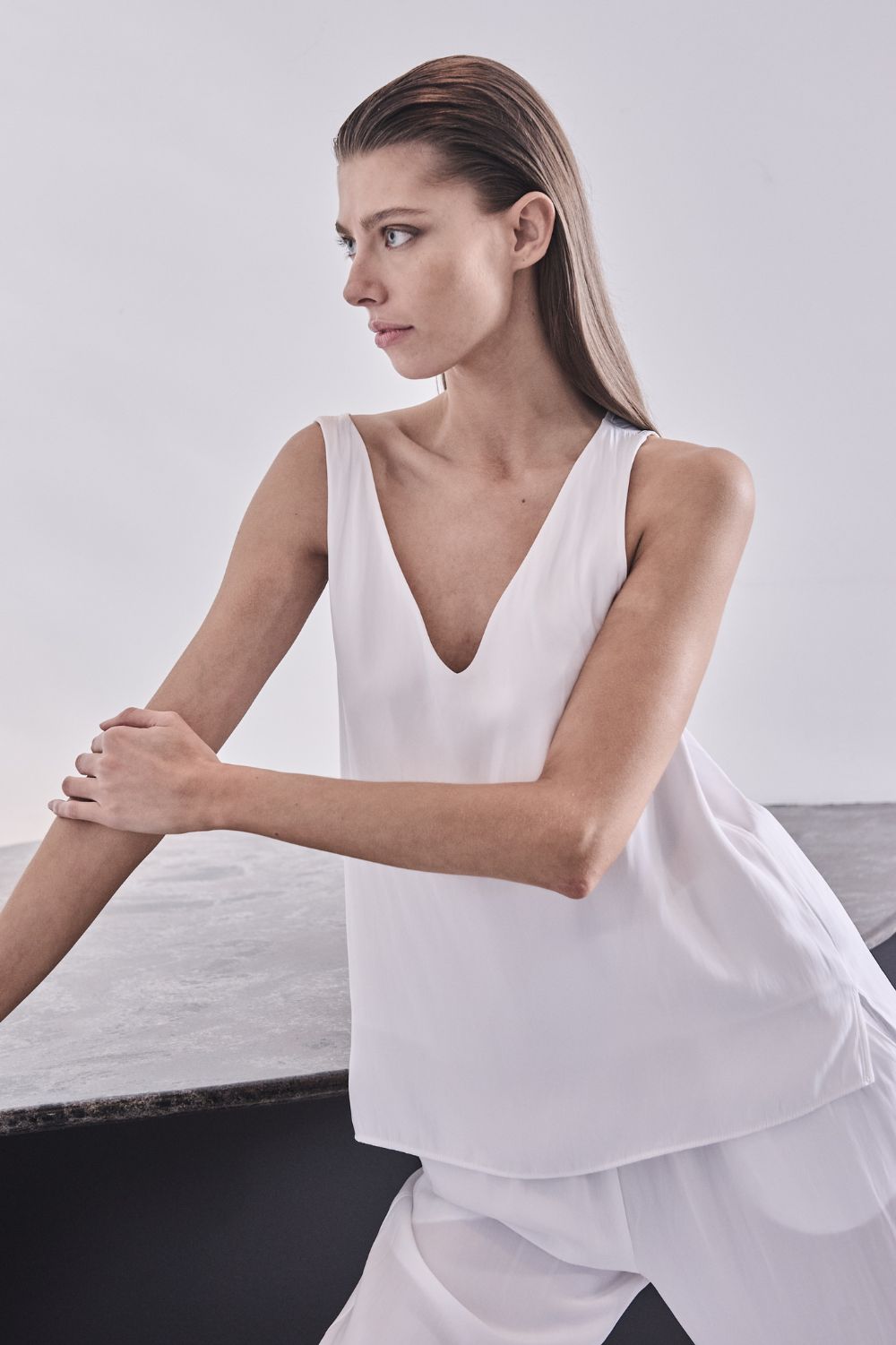 Mela Purdie - Mela Purdie Audrey Tank | White - Top - Silvermaple Boutique