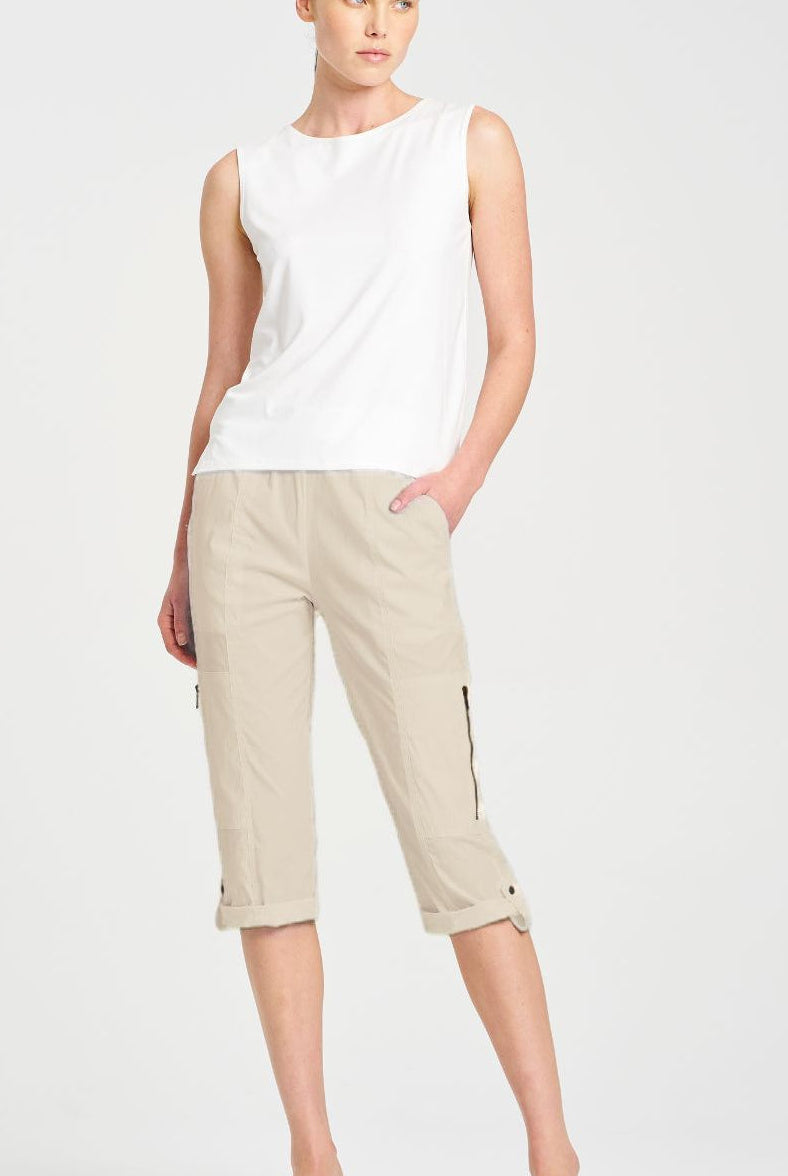 Mela Purdie - Mela Purdie Cropped Zip Cargo | Biscotti - Pants - Silvermaple Boutique