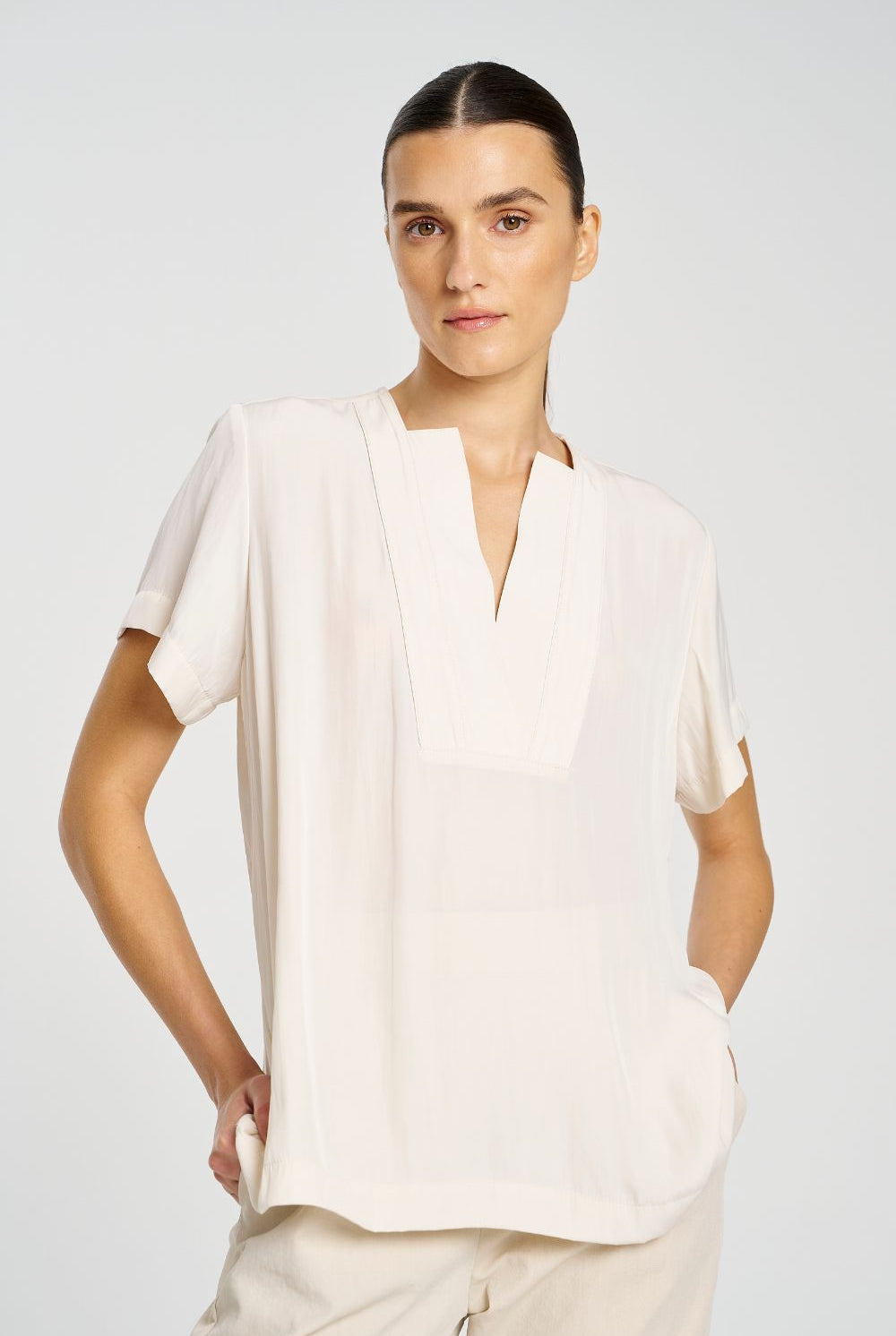 Mela Purdie - Mela Purdie Double Vent Top | Meringue - Top - Silvermaple Boutique
