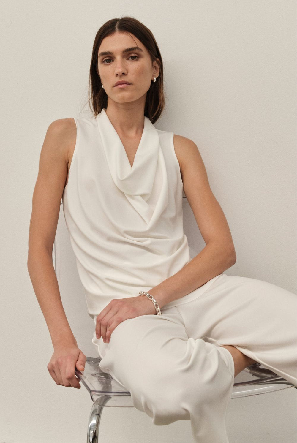 Mela Purdie - Mela Purdie Drape Shell | Cream - Top - Silvermaple Boutique