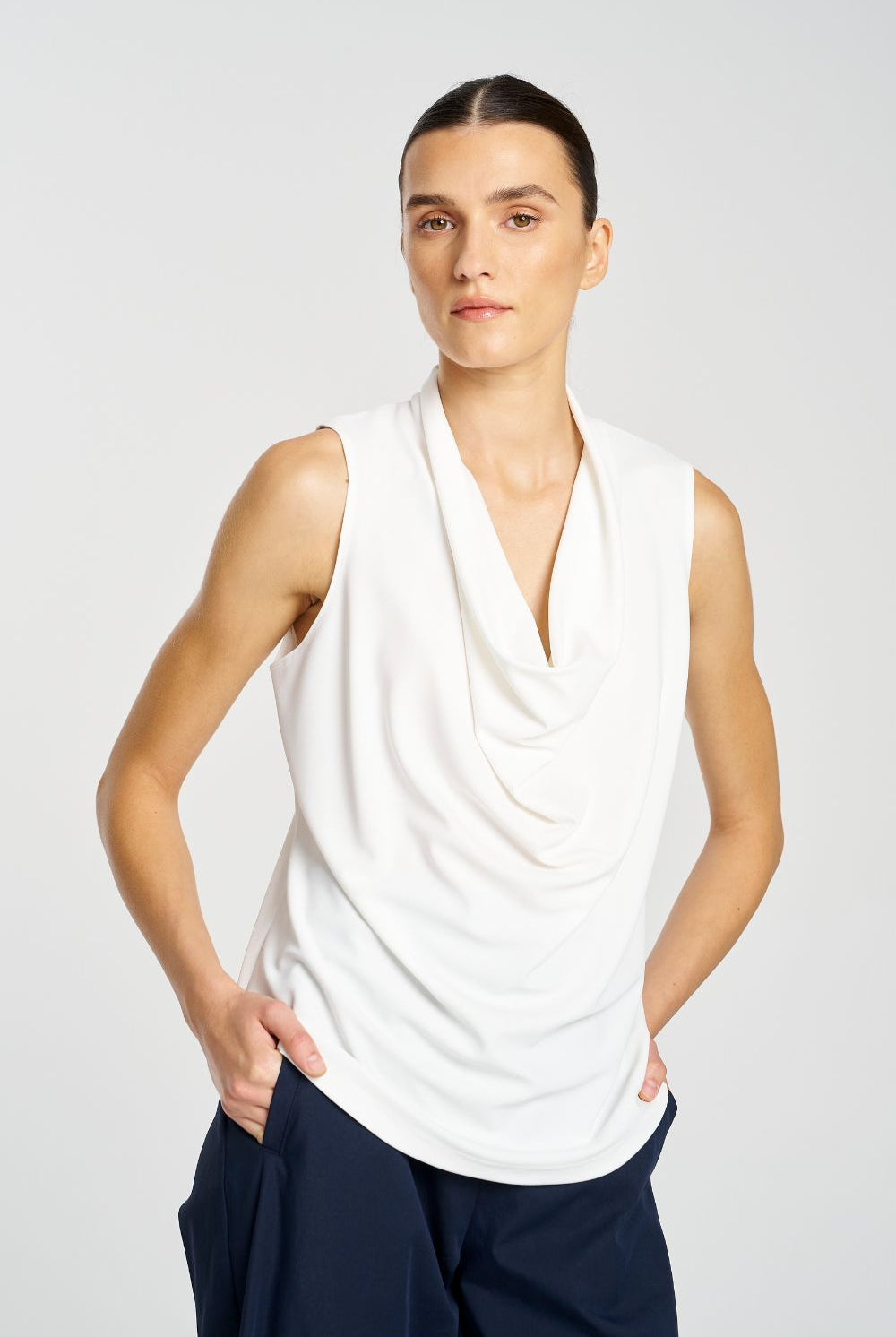 Mela Purdie - Mela Purdie Drape Shell | Cream - Top - Silvermaple Boutique