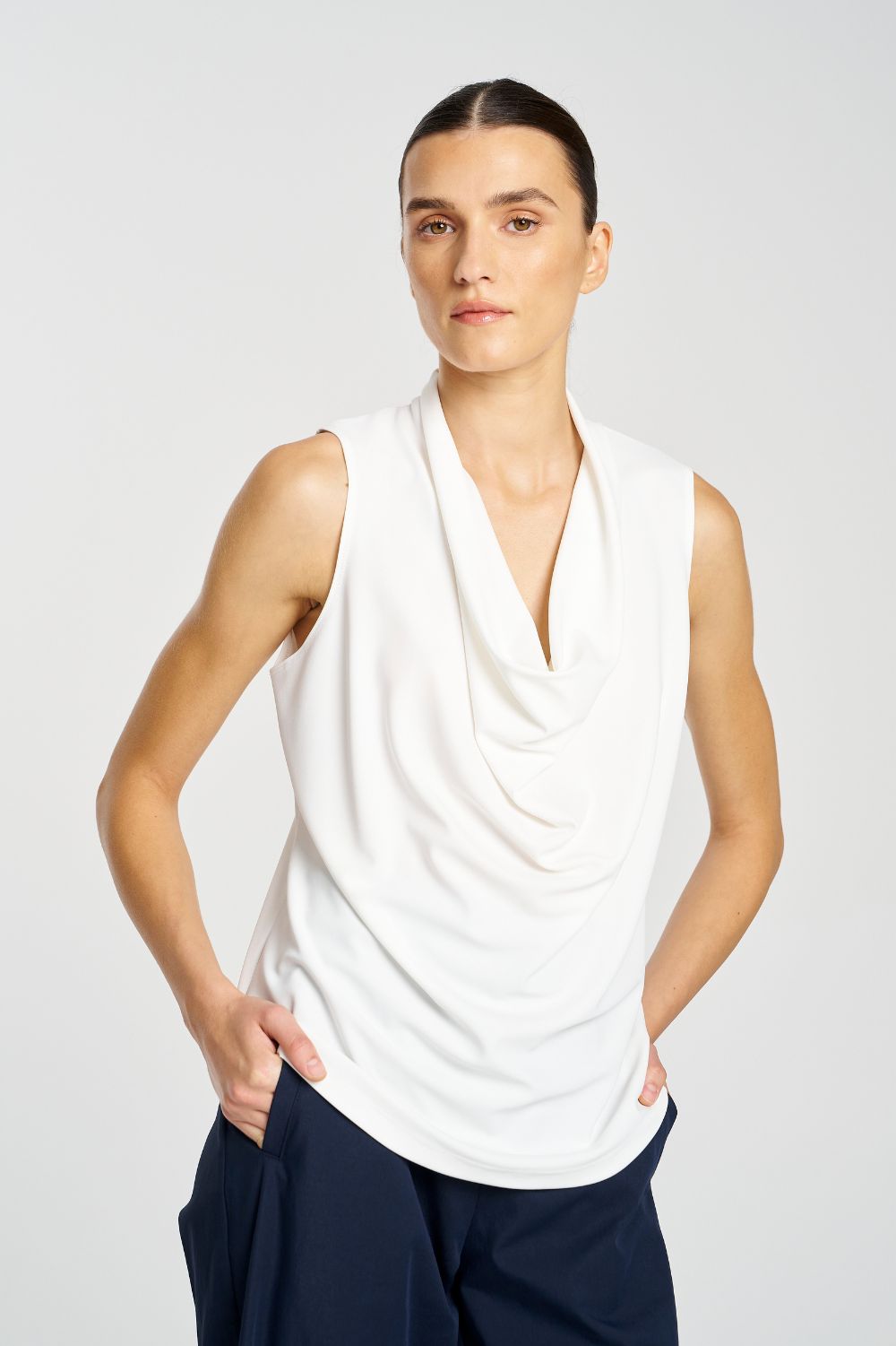 Mela Purdie - Mela Purdie Drape Shell | Cream - Top - Silvermaple Boutique