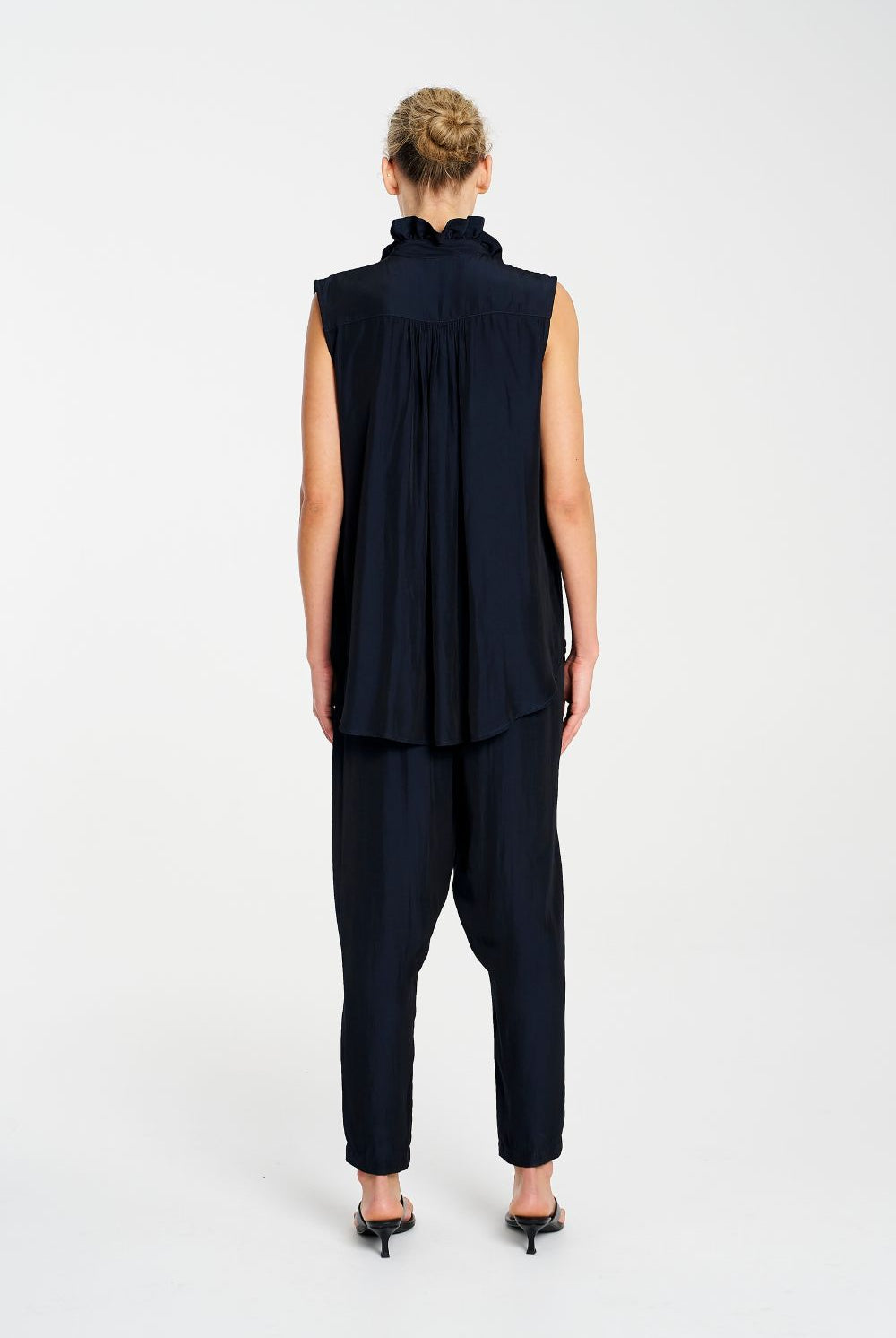 Mela Purdie - Mela Purdie Frill Neck Tank | Navy - Top - Silvermaple Boutique