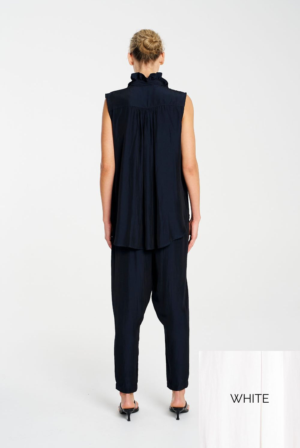 Mela Purdie - Mela Purdie Frill Neck Tank | White - Top - Silvermaple Boutique