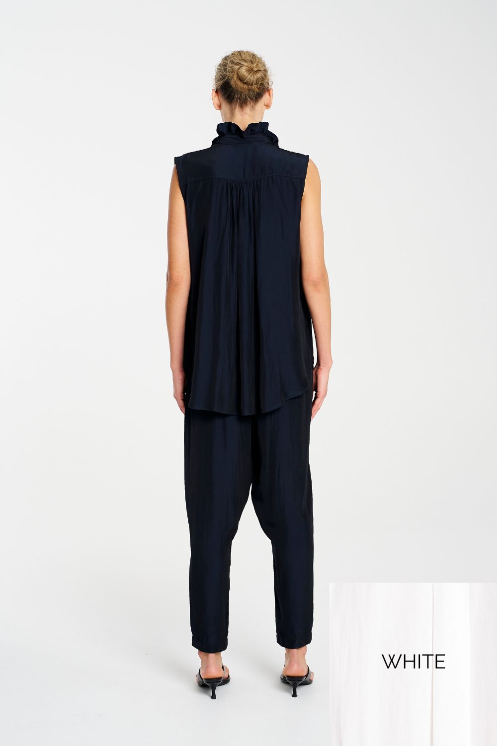 Mela Purdie - Mela Purdie Frill Neck Tank | White - Top - Silvermaple Boutique