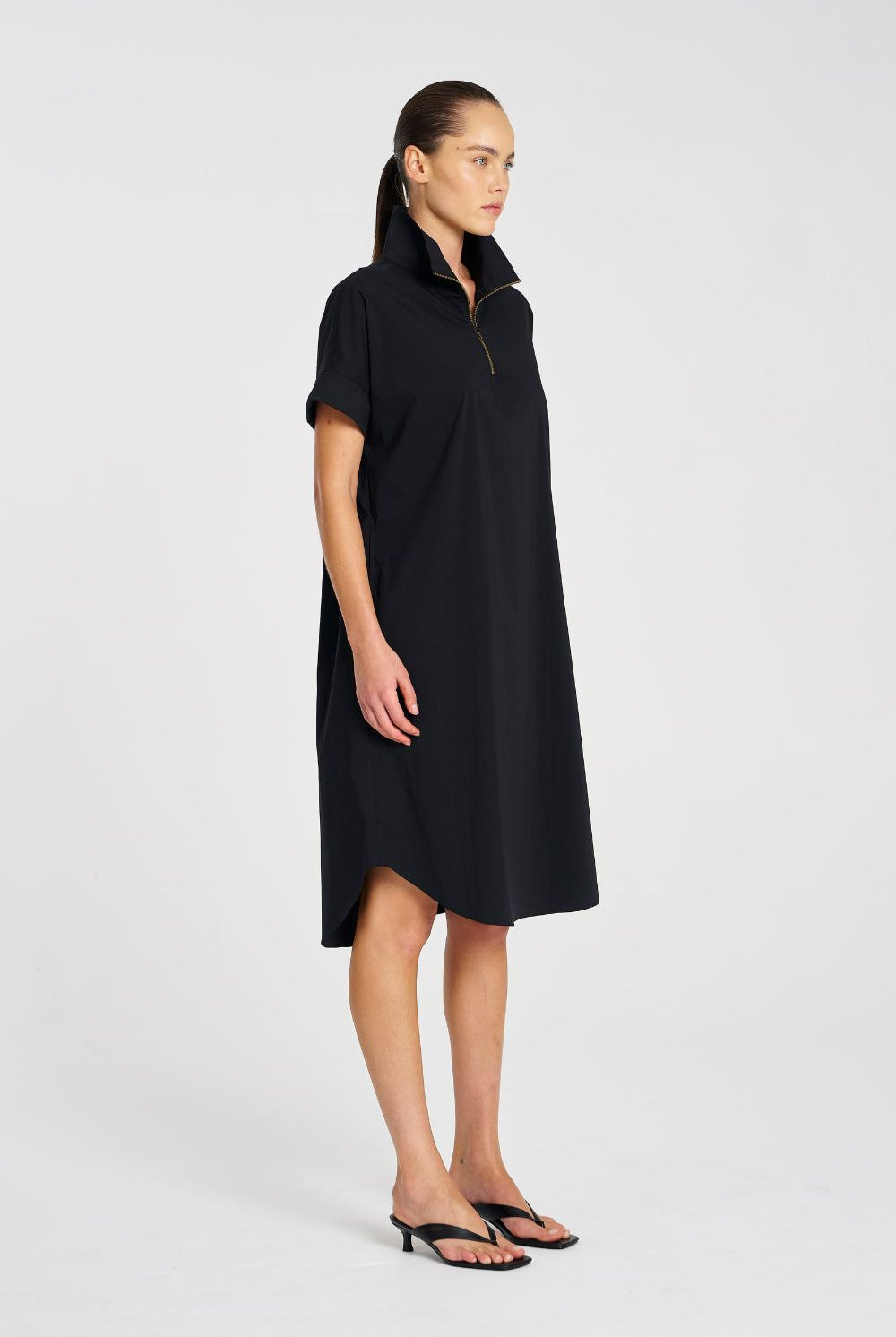 Mela Purdie - Mela Purdie Half Zip Dress | French Navy - Dress - Silvermaple Boutique