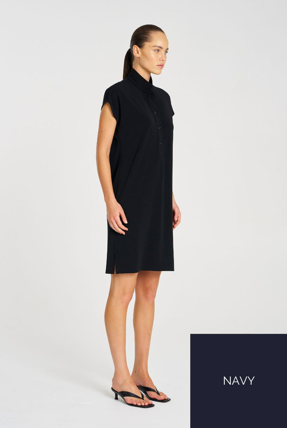 Mela Purdie - Mela Purdie Henley Dress | Navy - Dress - Silvermaple Boutique