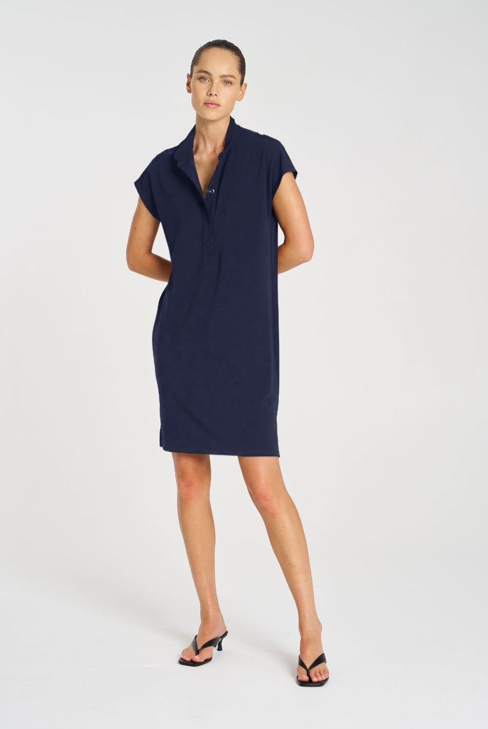 Mela Purdie - Mela Purdie Henley Dress | Navy - Dress - Silvermaple Boutique
