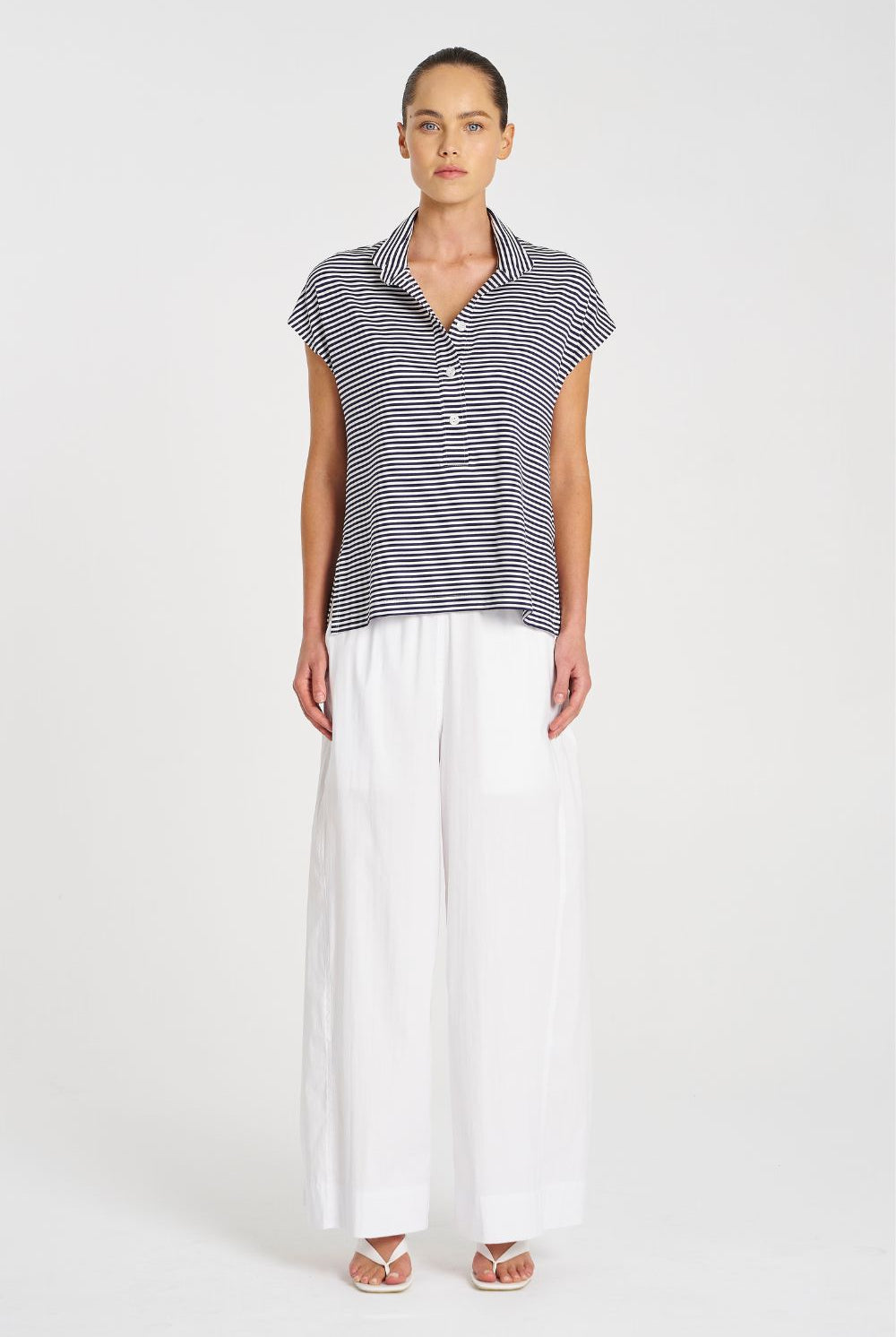 Mela Purdie - Mela Purdie Henley Shell | Marine Yacht Stripe - Top - Silvermaple Boutique