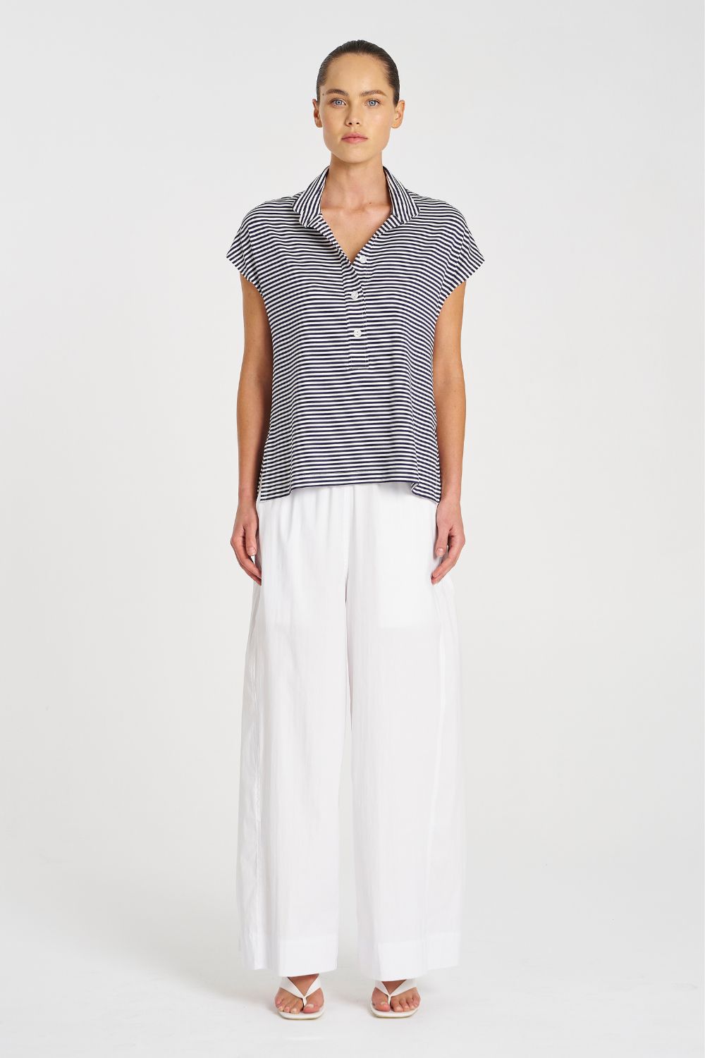 Mela Purdie - Mela Purdie Henley Shell | Marine Yacht Stripe - Top - Silvermaple Boutique