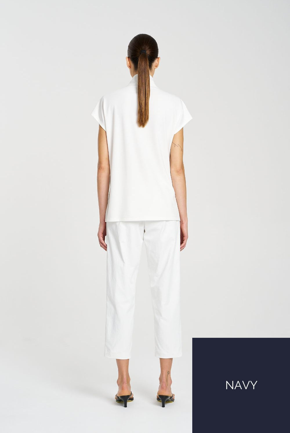 Mela Purdie - Mela Purdie Henley Shell | Navy - Top - Silvermaple Boutique