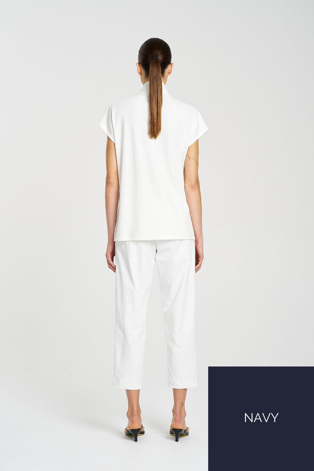 Mela Purdie - Mela Purdie Henley Shell | Navy - Top - Silvermaple Boutique