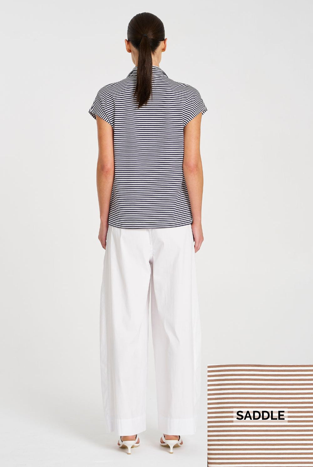 Mela Purdie - Mela Purdie Henley Shell | Saddle Yacht Stripe - Top - Silvermaple Boutique
