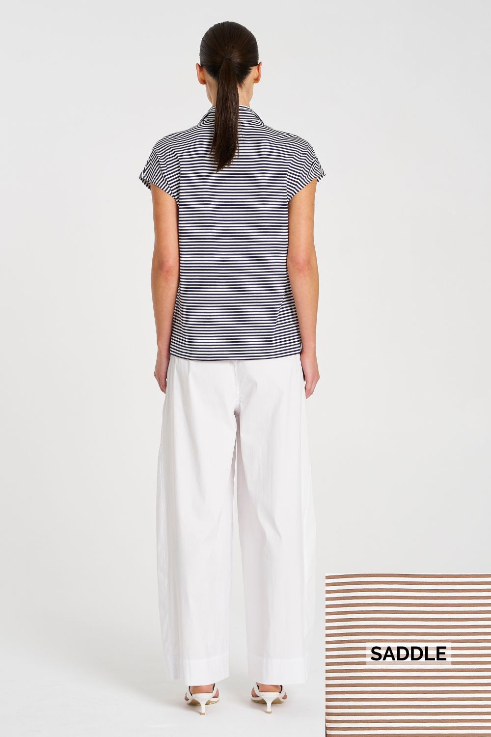 Mela Purdie - Mela Purdie Henley Shell | Saddle Yacht Stripe - Top - Silvermaple Boutique