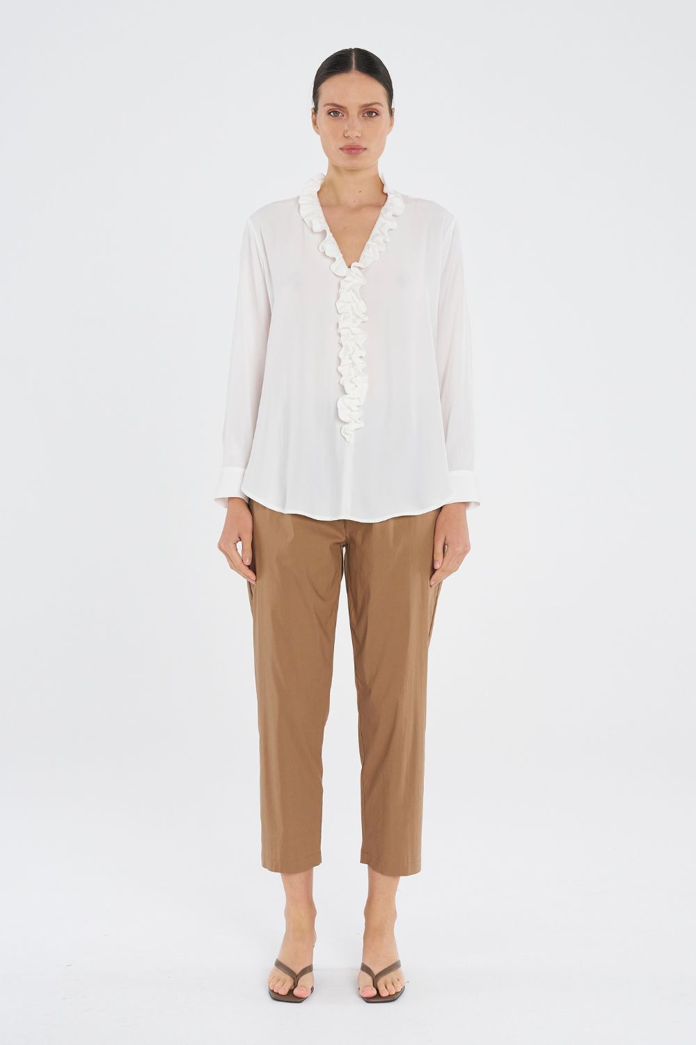 Mela Purdie - Mela Purdie Lariat Blouse | White - Blouse - Silvermaple Boutique