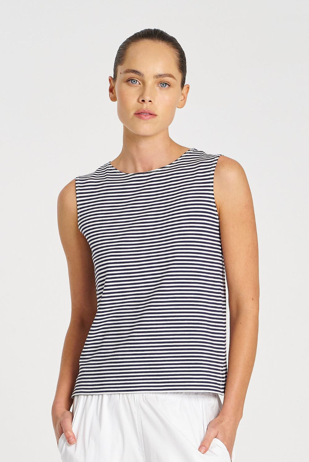Mela Purdie - Mela Purdie Palazzo Shell | Marine Yacht Stripe - Top - Silvermaple Boutique