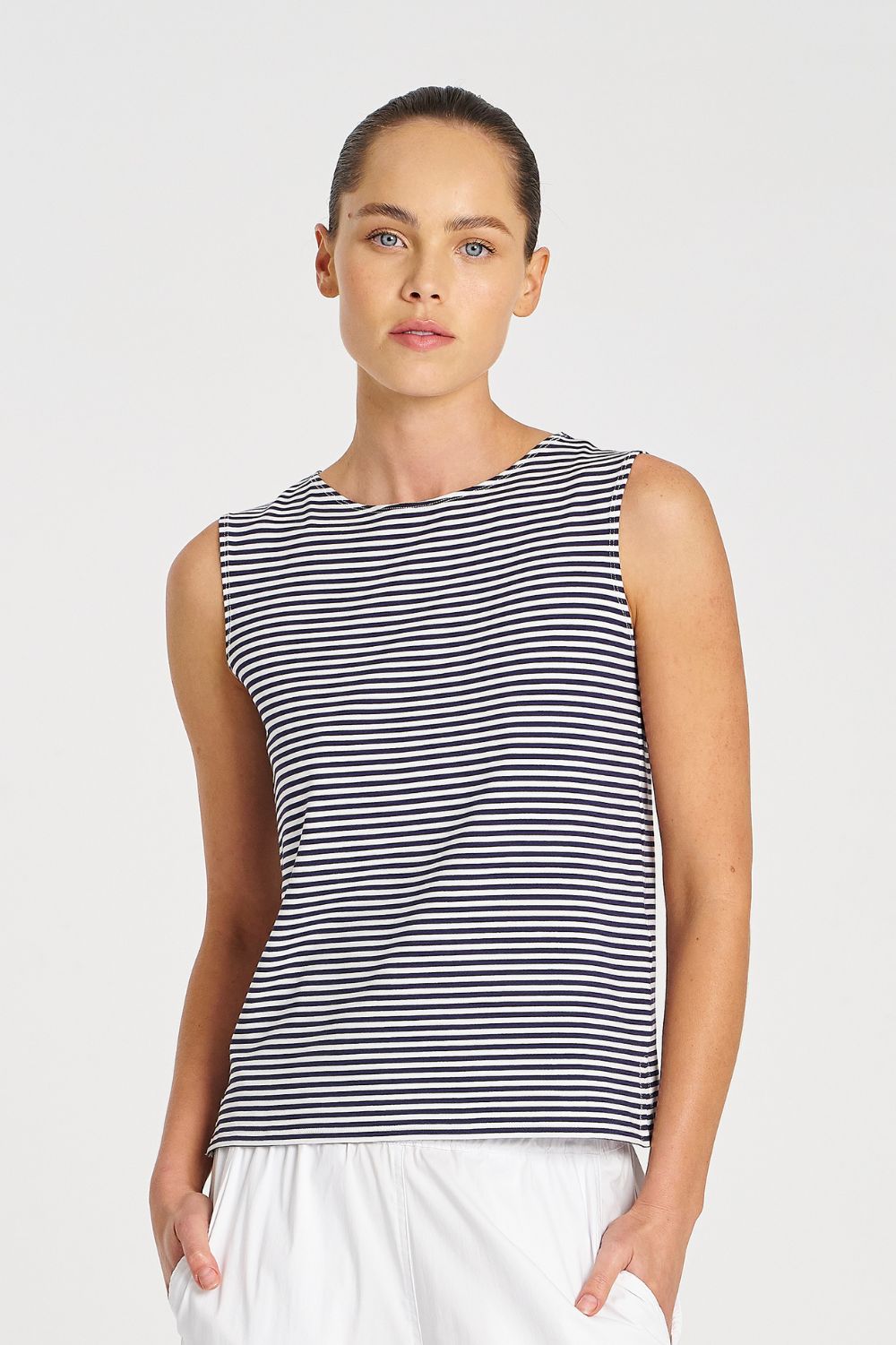 Mela Purdie - Mela Purdie Palazzo Shell | Marine Yacht Stripe - Top - Silvermaple Boutique