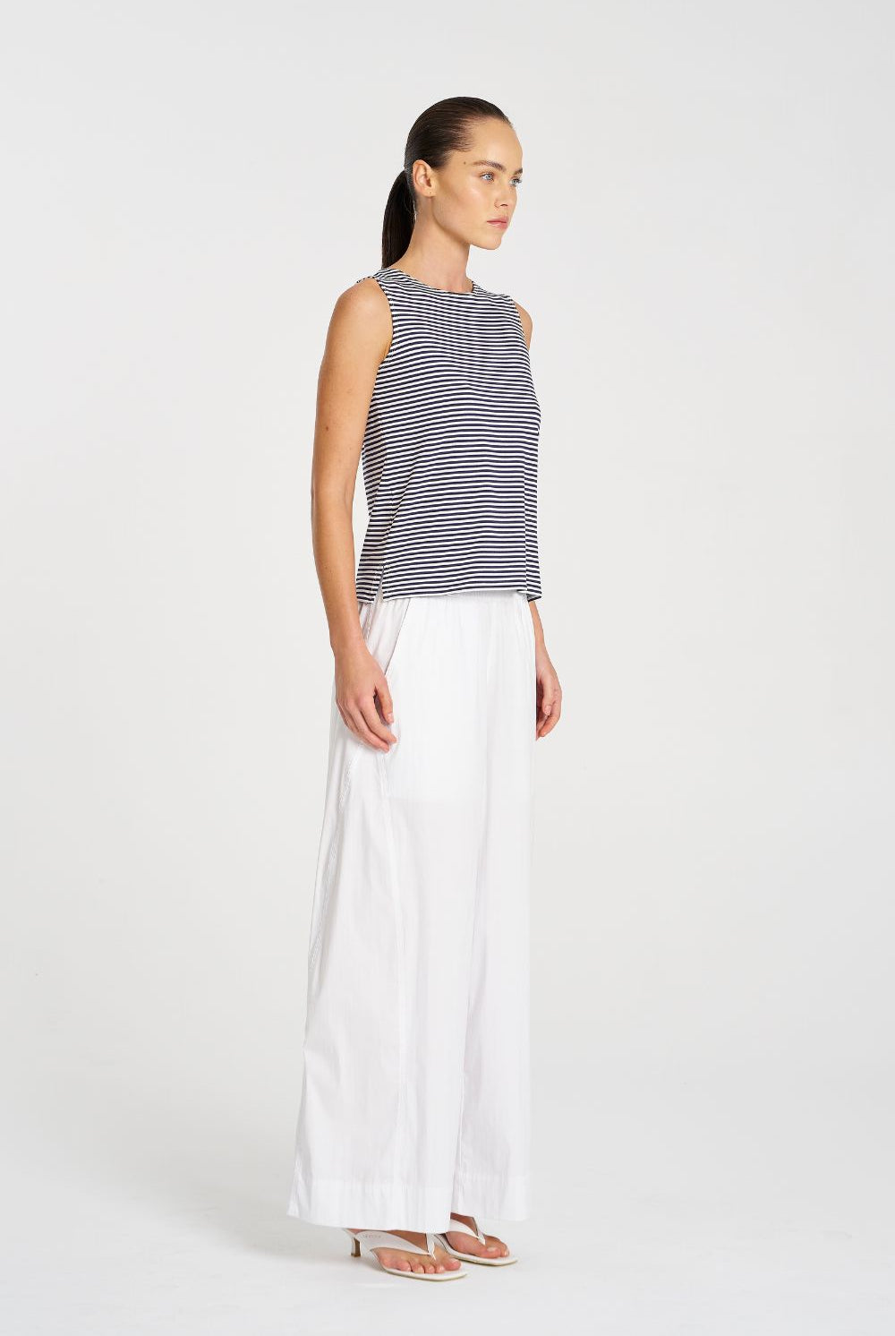 Mela Purdie - Mela Purdie Palazzo Shell | Marine Yacht Stripe - Top - Silvermaple Boutique